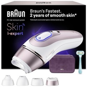 Resim Braun IPL Skin i·Expert Evde Lazerle Tüy Alma App ile Çanta Gillette Venus 4 Başlık PL7431 