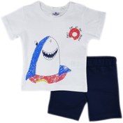 Resim Luggi Baby Erkek Bebek Beyaz T-shirt Takım 