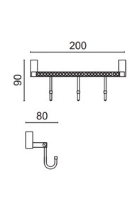 Resim Çelik Banyo Paslanmaz Pirinç Swwor 3 Lü Askılık Mat Siyah 