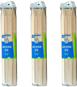 Resim Dolphin Bambum Ahşap Adana Çöp Şiş 3 x 25'li 35 CM 