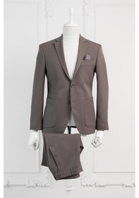 Resim Luigi Diberti Gofre Kumaş Mono Yaka Torba Cepli Çift Yırtmaçlı Slimfit Jogger Takım Elbise 001 