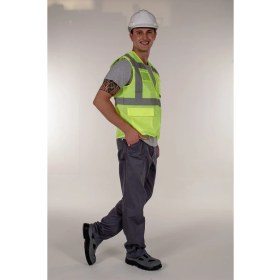 Resim Mert Giyim Yeşil Fosforlu Mühendis İkaz Yelek Reflektörlü 