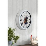 Resim Bahat Tedarik Salon Ofis Duvar Saati Beyaz Alüminyum Metal Çerçeve 40 cm 