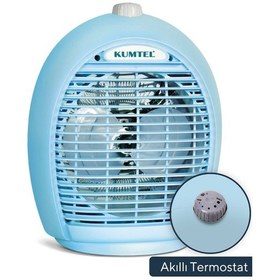 Resim Kumtel Fanlı Isıtıcı Termostatlı 2000 W LX-6331 T Mavi 