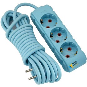 Resim Ozba Ticaret Ufo 5m Turkuaz Üçlü Priz Uzatma Kablosu 