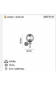 Resim LUCEA Polıno Eskıtme Aplık 1xe27 