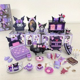 Resim Sanrio için for kuromi Miniatur Mobilya Sihirli Kutu - Kendin Yap Oda Dekoru, Makyaj, Yatak ve Daha Fazlası - Arkadaşlar için İdeal Doğum Günü Hediyesi, Pembe Detaylarla Birlikte Bir Oynak Mavi ve Beyaz Tasarım, Gençler İçin Hediye | Oynak Oda Dekoru | Detaylı El Sanatları, Sanrio 