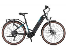 Resim LOOP COMMUTER 28 ELEKTRİKLİ ŞEHİR BİSİKLETİ 9V HD 17.5 MAT SİYAH-FÜME-TURKUAZ 