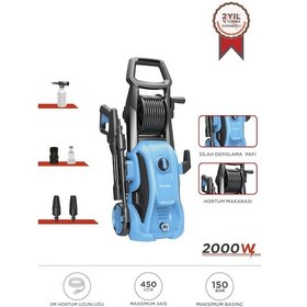 Resim Torima Hpc-01 Mavi Yüksek Basınçlı Oto, Halı, Bahçe Temizleme Ve Yıkama Makinesi 2000w, 150 Bar Mavi 