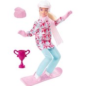 Resim Barbie Snowboard Sporcusu Bebek HCN32 