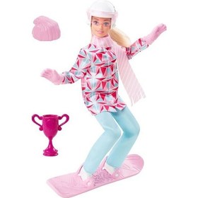 Resim Barbie Snowboard Sporcusu Bebek HCN32 