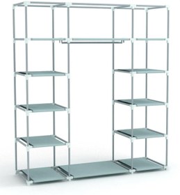 Resim PORMET Çelik Profilli Istanbul Temalı Bez Dolap, Kumaş Gardırop 