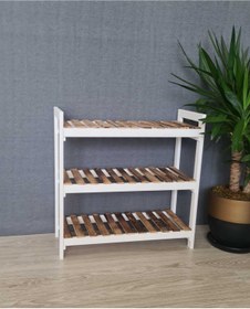 Resim EGN WOODS 3'LÜ AHŞAP AYAKKABILIK ANTRE HOL DÜZENLEYİCİ RAF ÇİÇEKLİK 