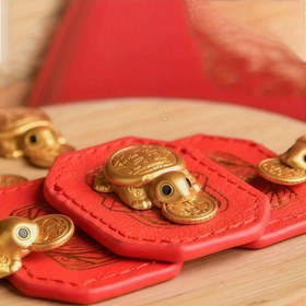 Resim Altın Kaplumbağa Feng Shui Dekoratif Heykel - Koruyucu Kılıflı Metal Zenginlik Sembolü, Feng Shui Tutkunları İçin Uygun 