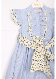 Resim Xo Kids Kız Çocuk Elbise 1-5 Yaş 9063 Mavi 