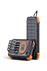 Resim ULTRATEKNO FC-20 20000 mAh Solar Powerbank 22.5W Hızlı Şarj Kablosuz Şarj El Kranklı LED Fenerli Taşınabilir Şarj Cihazı 