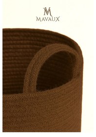 Resim Mavaux Çok Amaçlı, 30cm-30cm Orta Boy, Yanları Saplı, Jüt, Hasır, Dokuma Sepet, Düzenleyici Organizer Kahverengi 