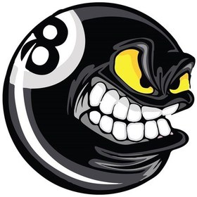 Resim Siyah Bilardo Topu Sticker 