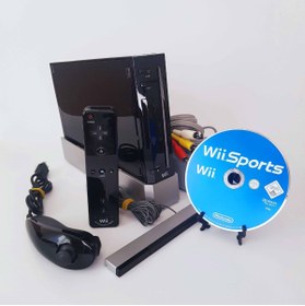 Resim POPKONSOL Wii Oyun Konsolu Eksiksiz Tam Set Wii Remote Motion Plus Kol Siyah Wii Sports Oyun 