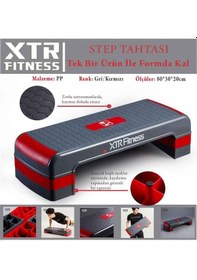 Resim Xtr Fitness Ayarlanabilir Step Tahtası Gri - Kırmızı 