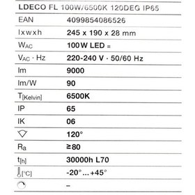 Resim Osram Ldeco Fl 100 Watt Led Projektör Beyaz Işık 