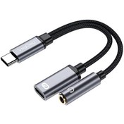 Resim Type-C to 3.5mm Kulaklık ve Type-C Şarj Dönüştürücü Adaptör VegGieg