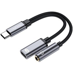 Resim Type-C to 3.5mm Kulaklık ve Type-C Şarj Dönüştürücü Adaptör 