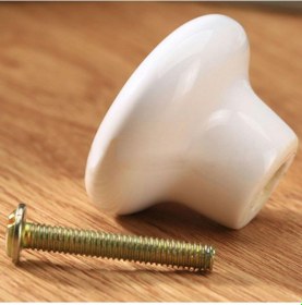 Resim Beyaz Moda Seramik Çekme Kolu Topuzu Dekor Mutfak Kapı Dolap Dolap Çekmece 