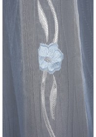 Resim Organze 2850 Krem Renk 5 3 Hazır Dikilmiş Pileli Fon Perde 300 260 Cm 