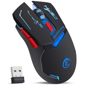 Resim Teltree X30 Siyah Kablosuz Mouse: 2.4g Bağlantı, 3 Seviye Dpı 1200-2400 , Renkli Solunum Lambası, 1200mah Şarj Edilebilir Pil Optik 