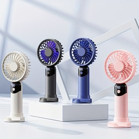 Resim Mini taşınabilir vantilatör, USB şarjı, 6 hızlı, makyaj vantilatörü, Kadınların el vantilatörü, masaüstü vantilatörü, sıcak havalarda uygun, ofis, açık hava, seyahat ve kamp için uygundur, harika bir hediye seçeneği 