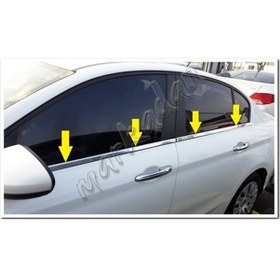 Resim Markadan Fiat Egea Sedan Krom Cam Çıtası 2015 Sonrası 4 Parça Pas 