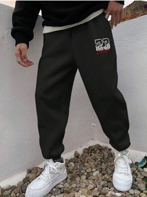 Resim 23 Chicago Eşofman Altı Jogger - Siyah Baskılı Lastik Paça Yüksek Bel Siyah-260812 