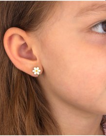 Resim Bymoreelsesilver 925 Ayar Gümüş Papatya Çocuk Küpesi 