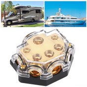 Resim Yunboo Oto Bot Kapalı Korumalı 5 Yollu Güç Dağıtım Kutusu - Alüminyum Alyazı, 0/4ga Giriş, 2/4/8ga Çıkış, Ses Sistemi Koruma 