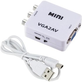 Resim Alfais 5004 VGA To Av 3rca 1080P Video Çevirici Dönüştürücü Adaptör 3.5mm Destekli 