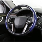 Resim Araba Evrensel Karbon Fiber Direksiyon Kapağı Blue 1 Adet 