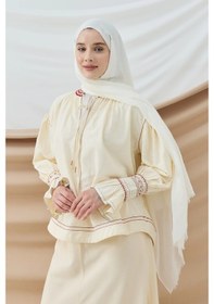 Resim Modakaşmir Aminenesil Aya Şal Kemik Renk Beyaz 