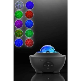 Resim sbodurhome Projektör Yıldız Gece Lambası Disko Topu Bluetooth Bağlantılı Taşınabilir Şarjlı 