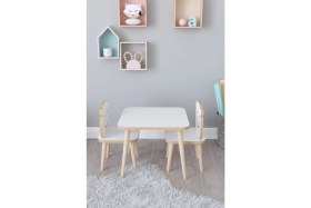 Resim Remaks Bambi Yaz Sil Yüzey Çocuk Masa Sandalye Takımı 1 Aktivite Oyun Masası 2 Sandalye - Beyaz 