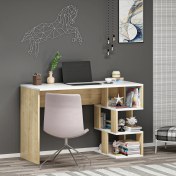 Resim Cantek Dizayn Dardanos Çalışma Masası Beyaz-Safir Meşe 
