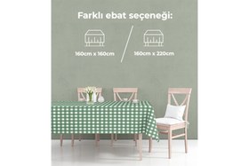 Resim KARELİ PAMUKLU MASA ÖRTÜSÜ, YEŞİL 160X160 CM 