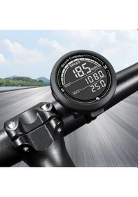 Resim Sarissa Kablolu Büyük Ekran Dijital Kilometre Sayacı Su Geçirmez Bisiklet Bilgisayarı Siyah 