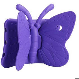 Resim Apple iPad Mini 4 Uyumlu Çocuk Tablet Kılıf Butterfly Standlı Renkli Kılıf Mor 