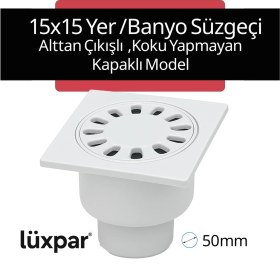 Resim 15CM x 15CM Alttan Çıkışlı Yer ve Banyo Süzgeci – Koku Yapmayan Model 