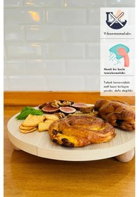 Resim Mdf Tabaklı Kayın Top Ayaklı Risus 29 Cm Yuvarlak Pasta Sunum 