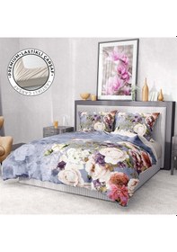 Resim Monohome Premium Luxury Çift Kişilik Nevresim Takımı 3d Pamuk Saten Rose Garden-1729 - Lastikli Çok Renkli 