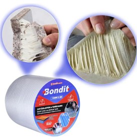 Resim Bondit Çatı Izolasyon Ses Su Yalıtım Tamir Bandı Çamur Bant 7 cm x 2 M 