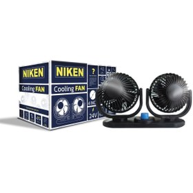 Resim Niken Araç içi vantilatör çift başlı küçük 24volt 4 inç 