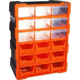 Resim 18LI 9 Kapalı+9 Açık Monoblock Avadanlık Çekmece SETI38.1X15.7X47.5CM 